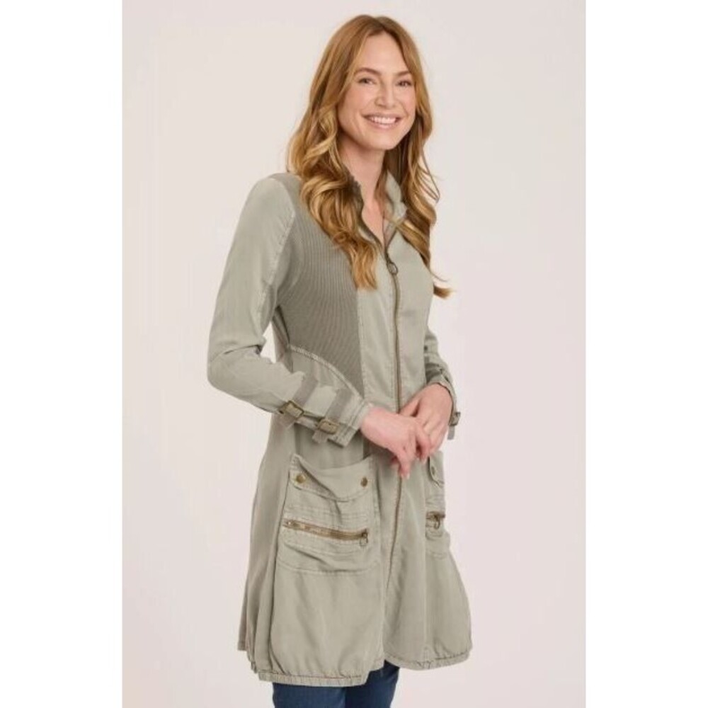 XCVI Galena Jacket Dress NWT Grey Full Zip Long Sleeve Womens Size XS